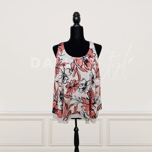 CATHERINE Malandrino Floral Sleeveless Hi-Lo Hem Blouse